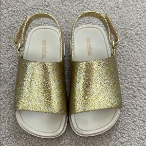 Mini Melissa Gold Glitter Sandals